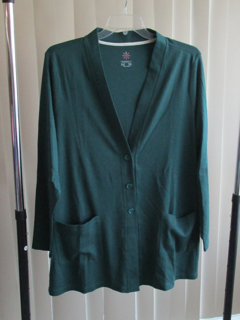 Isaac Mizrahi Jersey Knit Cardigan woman 2X - dark teal green